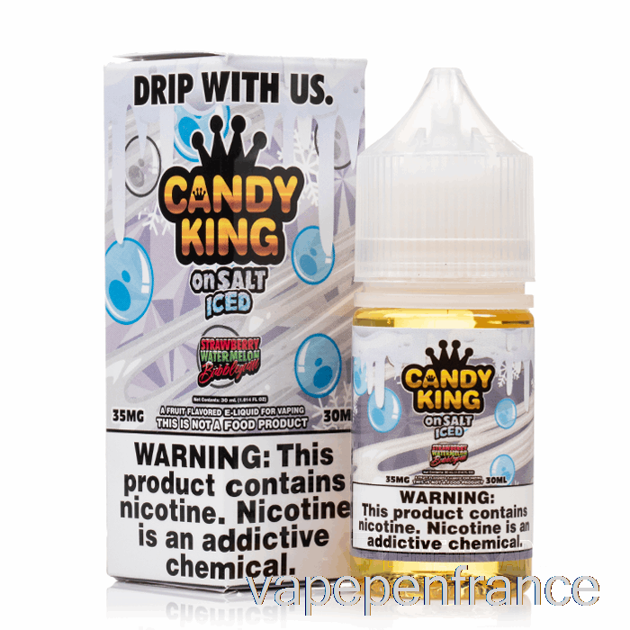 Bubblegum Glacé à La Fraise Et à La Pastèque - Roi Des Bonbons Sur Sel - Stylo Vape 30 Ml 35 Mg